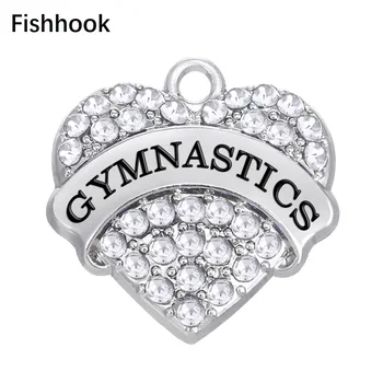 Fishhook 10 gabali daudz Karsējmeitenes dāvanas VINGROŠANA sirds metāla akmeņi un kristāli piekariņi