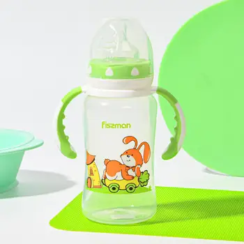 Fissman 240 ml BPA Free Cute Baby Bērni, Bērni Mācās, Barošanas Dzeramā Ūdens pudeli Salmu Rīkoties mazuļu Barošanas Pudeles