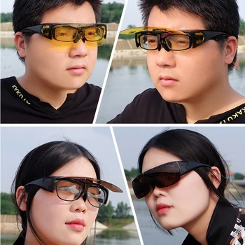 Fit Pār Saulesbrilles Polarizētās Lēcas Vīrieši Sievietes Zvejas Saulesbrilles Vāks Tuvredzība, Brilles, Brilles Sporta Brilles