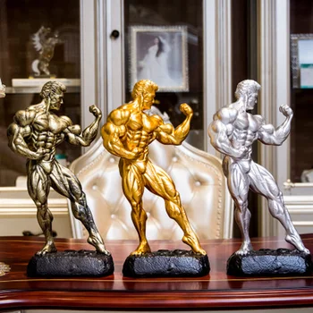Fitnesa Muskuļu Cilvēks Izveido Kultūrisms Sporta Sacensību Trofejas Boksa Skaitļi Statujas, Skulptūras, Trenažieru Zāle Rotājumi, Dāvanu