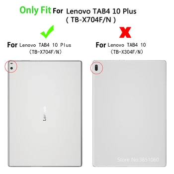 Flip PU Ādas Gadījumā Lenovo CILNES 4 10 Plus Smart Cover Lenovo TAB4 10 Plus TB-X704L TB-X704F TB-X704N 10.1