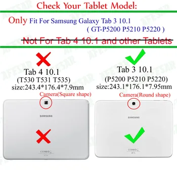 Flip PU Ādas Stand Case For Samsung Galaxy Tab 3 10.1 collu GT-P5200 P5210 P5220 Tablet PC Vāks+aizsargplēvi+Irbuli