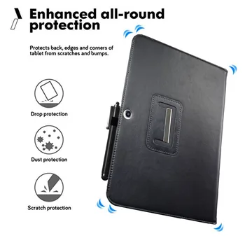 Flip PU Ādas Stand Case For Samsung Galaxy Tab 3 10.1 collu GT-P5200 P5210 P5220 Tablet PC Vāks+aizsargplēvi+Irbuli