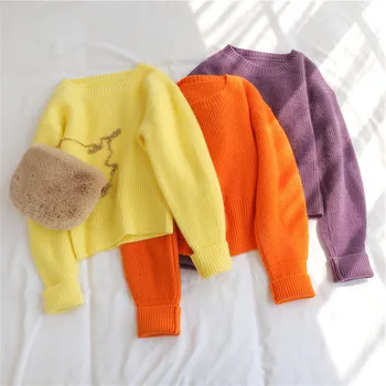 Foridol rudens ziemas trikotāžas apgriezta, džemperi, puloveri gadījuma lielgabarīta vintage īss džemperis džemperis 2020