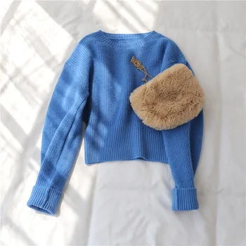 Foridol rudens ziemas trikotāžas apgriezta, džemperi, puloveri gadījuma lielgabarīta vintage īss džemperis džemperis 2020