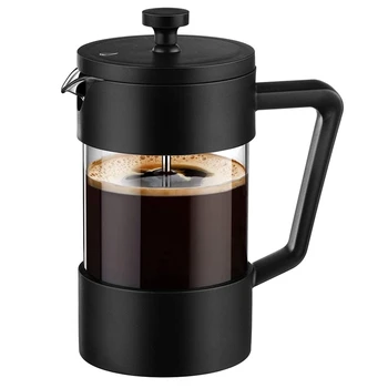 Francijas Preses Kafijas & Tējas Maker 12Oz, Sabiezinātas Borsilikāta Stikla Kafijas Nospiediet Rūsas-Bezmaksas un Trauku mazgājamās mašīnas, Drošu,Melns