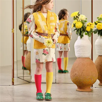 Franču Romantika Meitene Vintage Lentern Piedurknēm Kleita TAO 2020. gada Rudenī Jaunu garām Piedurknēm Kleitas Bērnu Eiropas Amerikāņu Stilā