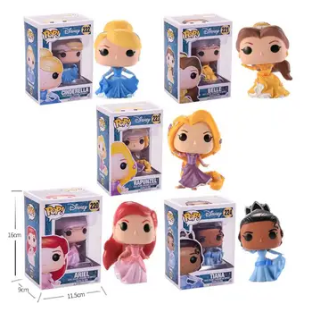 Funko POP Rīcības Rotaļlietas Skaitļi Princese Ariel Belle, Sniega Balts Elsa Rapunzel Pelnrušķīte Tiana Lāpīt Bell Jasmīns Kolekcijas Rotaļlietas