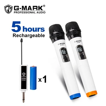 G-MARK X120V Bezvadu Mikrofona Ierakstu Karaoke Rokas Ar Uzlādējamu Portatīvo Uztvērēju Viegli Izmantot