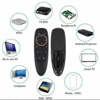 G10 Balss Tālvadības pulti, ABS, Plastmasas, Silikona 2.4 G Bezvadu Gaisa Peli IS Mācību Android tv box 1 Set