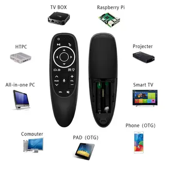 G10S Pro Bezvadu Žiroskops Backlit Balss Tālvadības Android TV Box
