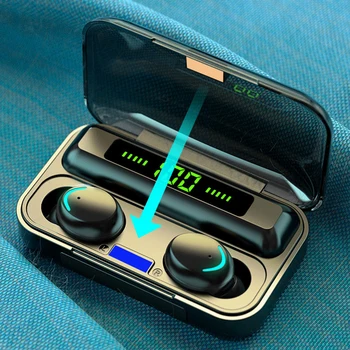 GAIBY F9 5.0 TWS Bezvadu Austiņu auriculares Bluetooth 5.0 Austiņas stereo Austiņas sporta Earbuds par xiaomi oppo huawei tālrunis