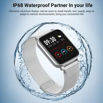 GANDLEY F1 Smart Skatīties Fitnesa Tracker Ziņu Atgādinājums IP68 Ūdensnecaurlaidīga Sieviešu Modes Joslā Vīriešiem Smartwatch Android, iOS
