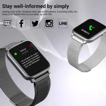 GANDLEY F1 Smart Skatīties Fitnesa Tracker Ziņu Atgādinājums IP68 Ūdensnecaurlaidīga Sieviešu Modes Joslā Vīriešiem Smartwatch Android, iOS