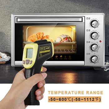 GM320S bezkontakta Rūpniecības Infrasarkano staru Termometrs IS Augstas Temperatūras rādītāju -50~600℃ / -58~1112℉ LCD Lāzera Rādāmkociņš