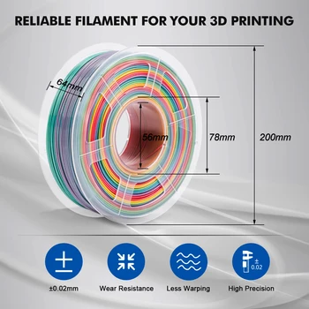 GOHIGH TAA Varavīksnes Pavedienu 3D Printeri Plastmasas 3D Pildspalva Zīmēšanas 2kg 1,75 mm Drukas Materiāli 3D Printeri
