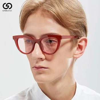 GOZLUGU luksusa jaunu modes gudrs sexy lady cat eye saulesbrilles dāma retro zīmola ovālas formas saulesbrilles sieviešu 2019