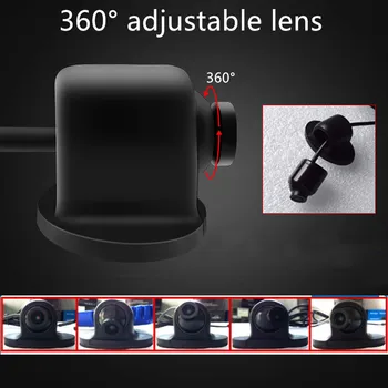 GSPSCN Mini CCD Coms HD Nakts Redzamības 360 Grādu Automašīnas Priekšā View/Side View/Atpakaļskata Kamera Atpakaļgaitas Rezerves Kamera