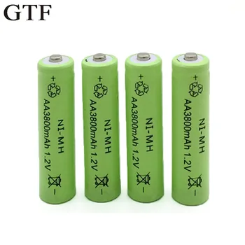 GTF 4gab 1.2 V 3800mah AA Baterija Ni-MH Uzlādējamās Baterijas AA baterijām +1gab USB Akumulatora Lādētājs AA/ AAA Šūnu