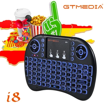 GTmedia i8,Tastatūra ar Aizmugurgaismojumu spāņu Versija,Gaisa Pele 2,4 GHz Bezvadu Klaviatūra,Touchpad Rokas Android TV BOX X96 GTC G1
