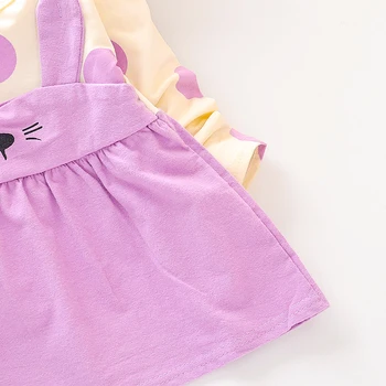 Gadījuma Jaundzimušo Kleita Zīdaiņiem Zīdaiņu Apģērbu Meitene Apģērbs Karikatūra Princese ar garām Piedurknēm Kleita Pavasara Rudens Meiteņu Kleitas 6M - 3T