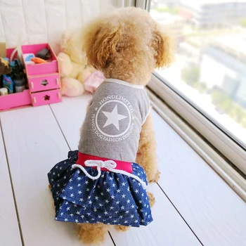 Gadījuma Suns Kleita Vasaras Drēbes, Jaunu Produktu Džinsa Luksusa Meitene Sievietes Pet Kāzu Princešu Svārki Tērpu Kucēns Dzīvnieku Kaķis