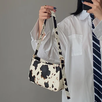 Gadījuma govs modelis sieviešu plecu somas dot dizainers rokassomas luksusa pu ādas crossbody messenger bag dāma mazās somiņas 2020