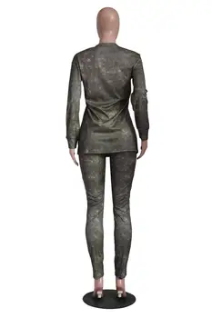 Gadījuma tracksuit sieviešu Krekls Kultūraugu Top + Garās Bikses O-veida kakla tīrtoņa Krāsu skriešanas femme drēbes sievietēm