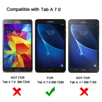 Gadījumā Samusng Galaxy Tab A6 7.0 collu līdz 2016. SM-T280 SM-T285 Vāka Pārsegs Tablete Segtu Ādas Smart Magnētisko Statīvu Korpusa Vāka