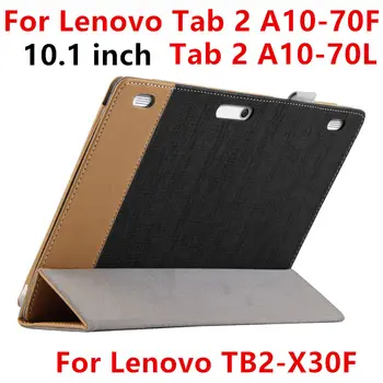 Gadījumā, ja Lenovo TAB 2 A10-30 A10-70F Aizsardzības Smart cover, Ādas Tablete A10-30F X30F TB2-X30M L 10.1 collu PU Aizsargs Piedurknēm