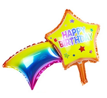 Galda rotājumi, mini baloni Dzimšanas dienas torte /Sveces /Meteor balonu Happy birthday party piegādēm, Zīdaiņu rotaļlietas, 12pcs/daudz