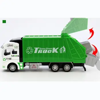 Garbage Truck Rotaļlietas Berzes Powered Pull-back Sakausējuma Auto Atdzist Trash Kravas automašīnu Spēle maziem bērniem Bērniem