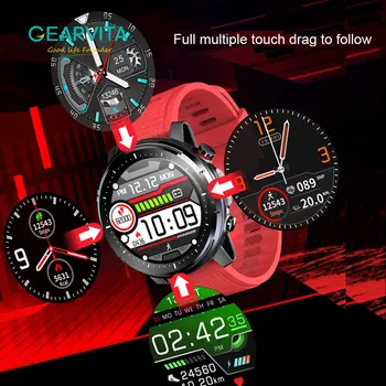Gearvita L15 Smart Skatīties Vīrieši IP68 Ūdensnecaurlaidīga SmartWatch smart tālvadības EKG PPG asinsspiediens, Sirdsdarbības sports fitness L16