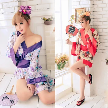 Geišas Meitenes Sexy Apakšveļa Kleita Japānas Austrumu Kimono Yukata Erotiska Unfiorm Sieviešu Florla Drēbes Retro Apģērbu Pidžamas