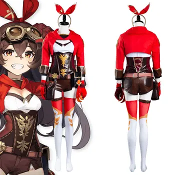 Genshin Ietekmes Dzintara Cosplay Kostīmu Jumpsuit Tērpi Halloween Karnevāla Tērps