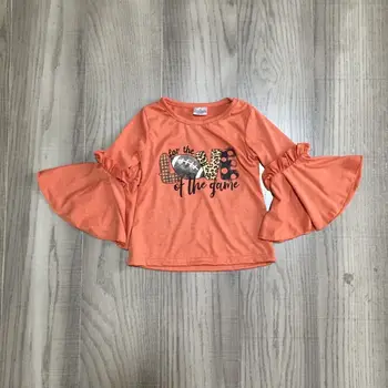Girlymax baby meiteņu futbola raglans meitenēm patīk spēle krekls meitenēm bell piedurknēm meitenēm apelsīnu vairumtirdzniecības raglans
