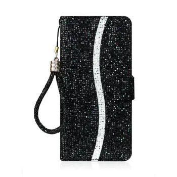 Glitter Bling Flip Tālrunis Lietā Samsung Galaxy Note 20 Ultra Segtu PU Leather Case For Samsung Galaxy Note 20 Note20 Fundas
