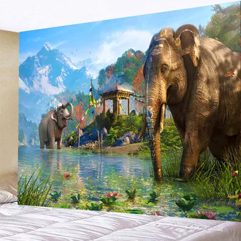Gobelēns zilonis dekoru tpsychedelic boho mandalas auduma indie istabas noplucis šiks mājas macrame sienas salīdzinot vairumtirdzniecības Pārdošanas