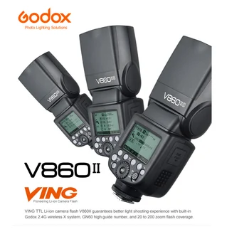 Godox V860 II V860II-S V860II-C 860II-N Speedlite Li-ion Akumulators Ātri HSS Flash Sony A7 A7S A7R par Nikon Canon Olympus un Fuji