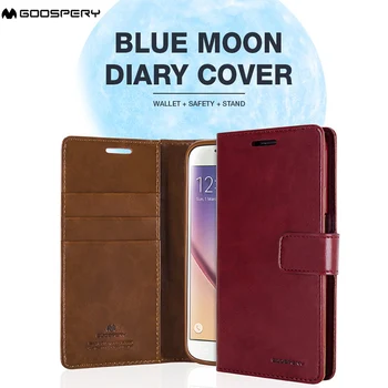 Goospery Blue Moon Dienasgrāmata Flip Maciņš Case Cover For Samsung Galaxy S7 Malas S8 S9 S10 Plus Piezīme 8 9 10