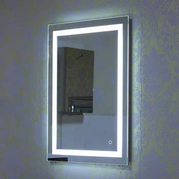 Grims Smart Spogulis Sienas piestiprināmo LED Aptumšojami Spoguļi Vannas Anti-miglas Funkciju, Vannas istaba Ar Pieskārienu Pogai, Balta/Warm 80*60 CM HWC