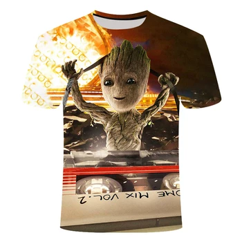 Groot Treeman meiteņu drēbes 3D kids t-krekls vasaras Topi bērnu zēnu drēbes Summer Cartoon Anime T Krekls dzimšanas dienas dāvana