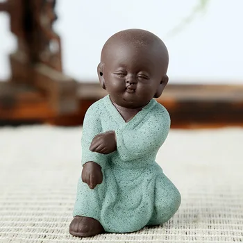 Gudrs Figūriņas Budistu Mūki, Violeta Keramikas Amatniecības Kung Fu Tējas Pet Tējas Galda Piederumi Mājas Rotājumi