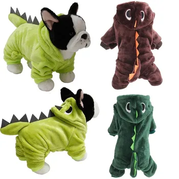 Gudrs Jumpsuit Suņiem Smieklīgi Dinozauru Suņu Apģērbi Ziemas Halloween, Ziemassvētku Kostīms Suņu Pidžamu Mazie un Vidējie Mājdzīvnieki Drēbes