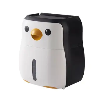 Gudrs Pingvīns, Papīru Konteineru Tualetes Papīra Turētājs Sienas Uzstādīts Audu Box Glabāšanas X6HC