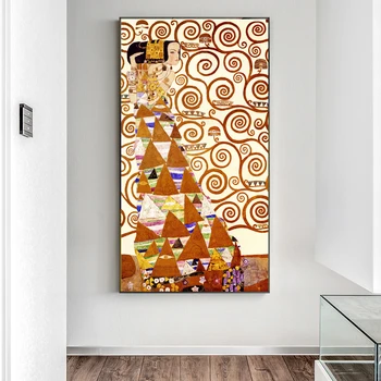 Gustava Klimta Dzīvības Koks Audekls Mākslas Paitnings Klasiskā Slavenu Gleznu Reprodukcijas, Gustava Klimta Sienas Attēlu Dzīvojamā Istaba