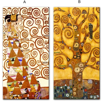 Gustava Klimta Dzīvības Koks Audekls Mākslas Paitnings Klasiskā Slavenu Gleznu Reprodukcijas, Gustava Klimta Sienas Attēlu Dzīvojamā Istaba