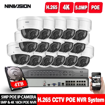 H. 265+ 16CH 4K 8MP POE VRR Komplekts CCTV Kameras Sistēma AI Ultra HD 5MP Āra Ūdensizturīgs Drošības IP Kameras Video Novērošanas Komplekts