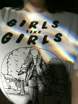 HAHAYULE 2018 Meitenes Kā Meitenes, Sievietes, Tumblr Modes LGBT Lesbiešu Praidu T-Krekls Hipsters Indie Cute Grafikas Tee White