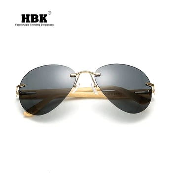 HBK Bambusa Saulesbrilles izmēģinājuma Vīriešiem, Koka, metāla, Sieviešu izmēģinājuma Zīmola Dizainere Spogulis Oriģinālās Saules Brilles vīriešiem retro de tāpēc K40008